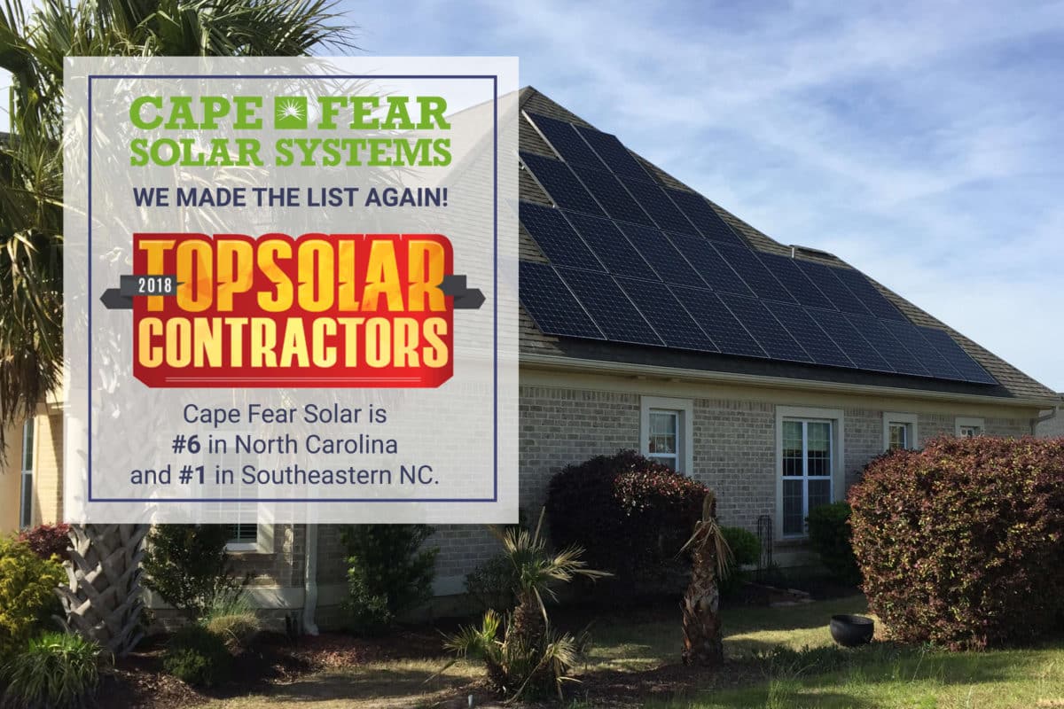 2018 NC Top Solar Contractor 