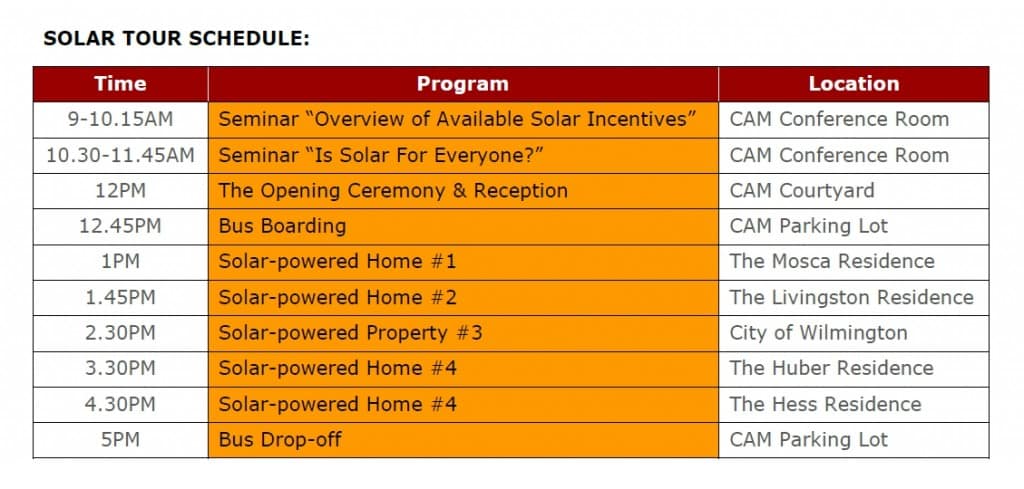 Cape Fear Solar Systems | Wilmington Solar Tour 2013 SCHEDULE
